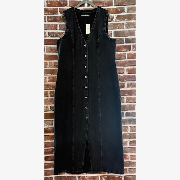NWT Abercrombie and Fitch Mara High-Neck Vest Midi Dress, Black, Size XL Tall - Picture 3 of 6